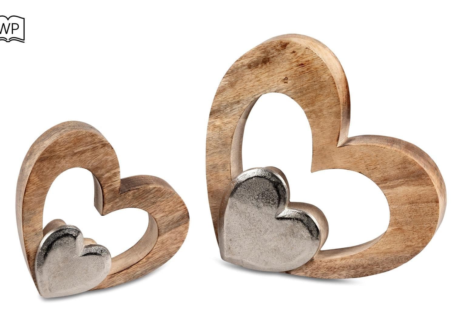 formano Skulptur Alu Mango Holz Herz Motiv