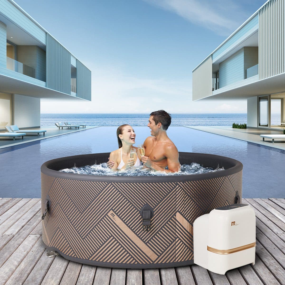 mSpa Whirlpool Outdoor Frame Mono 6 Personen mit Heizung und UVC - Bild 2