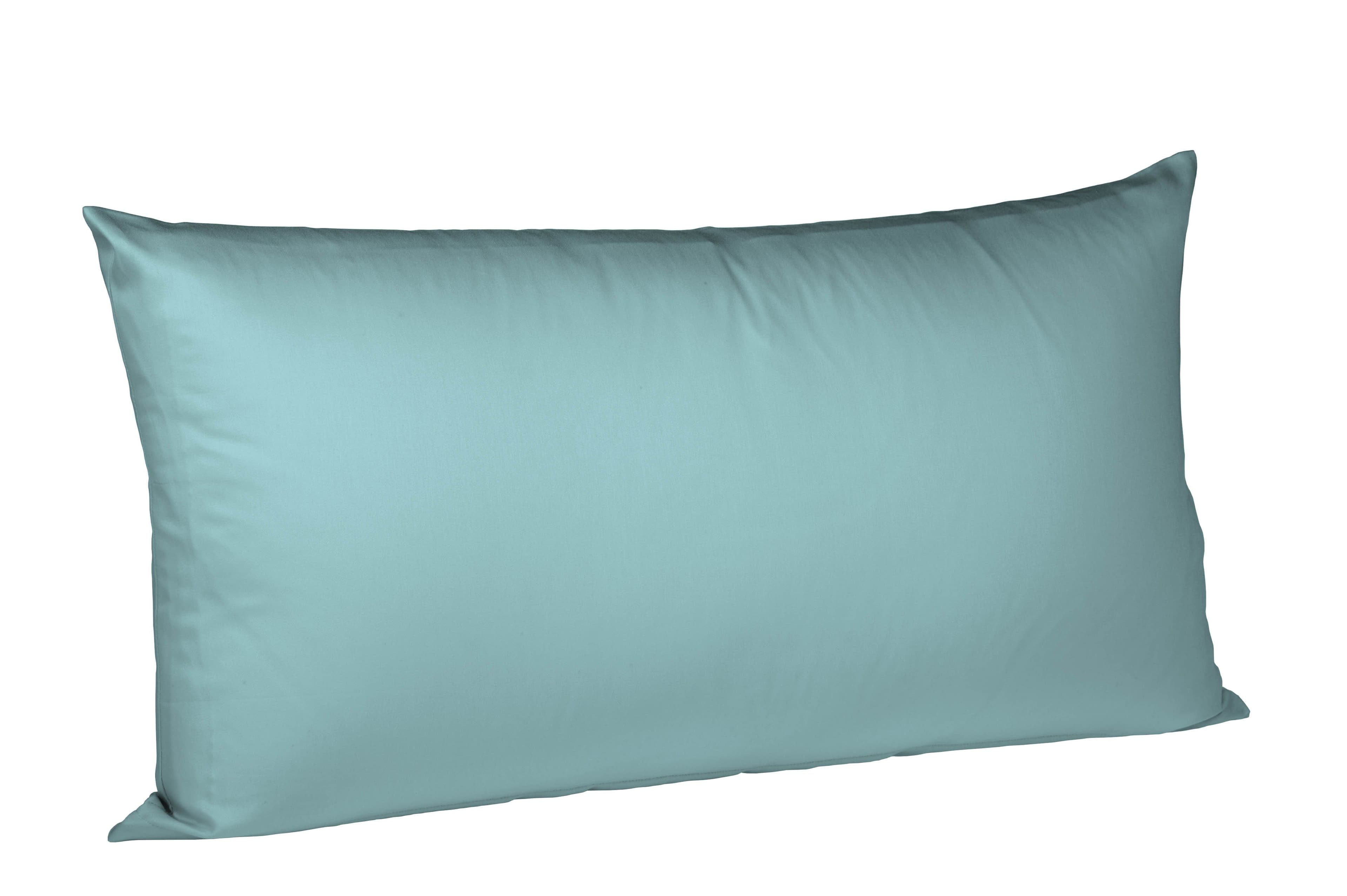 Fleuresse Kissenbezüge 2 Stück Mako-Satin 40x60 cm Blau Uni