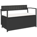 vidaXL Gartenbank mit Stauraum und Kissen Schwarz Poly Rattan Bild 2