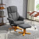 HOMCOM Relaxsessel mit Liegefunktion und Hocker Dunkelgrau Bild 2