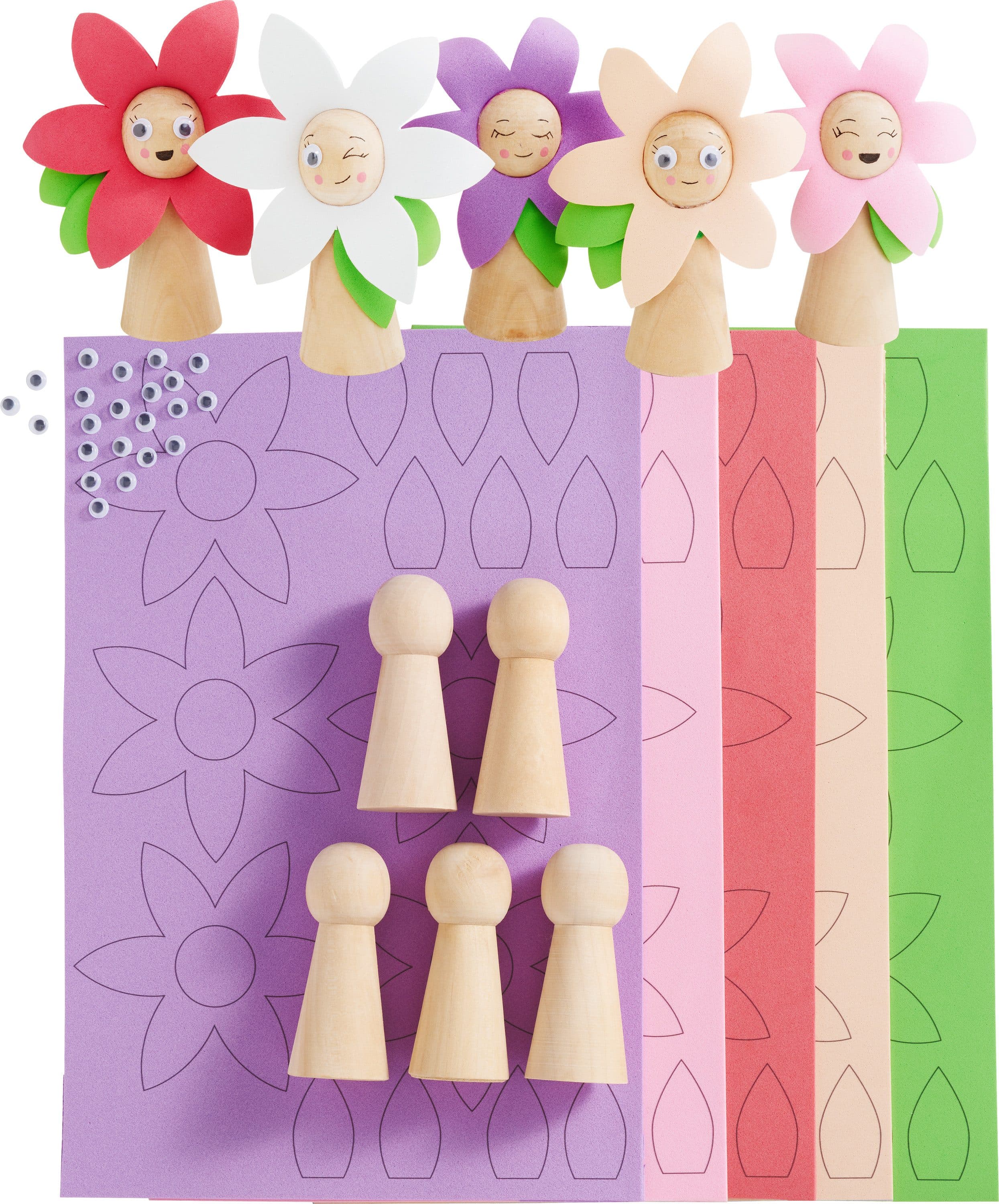 VBS Kreativset Bastelset 'Frühlings-Blümchen' 5 Stück