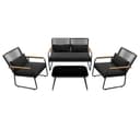 GARMIO Gartenlounge-Set 4-teilig mit Kissen Polyrattan Glastisch Bild 2