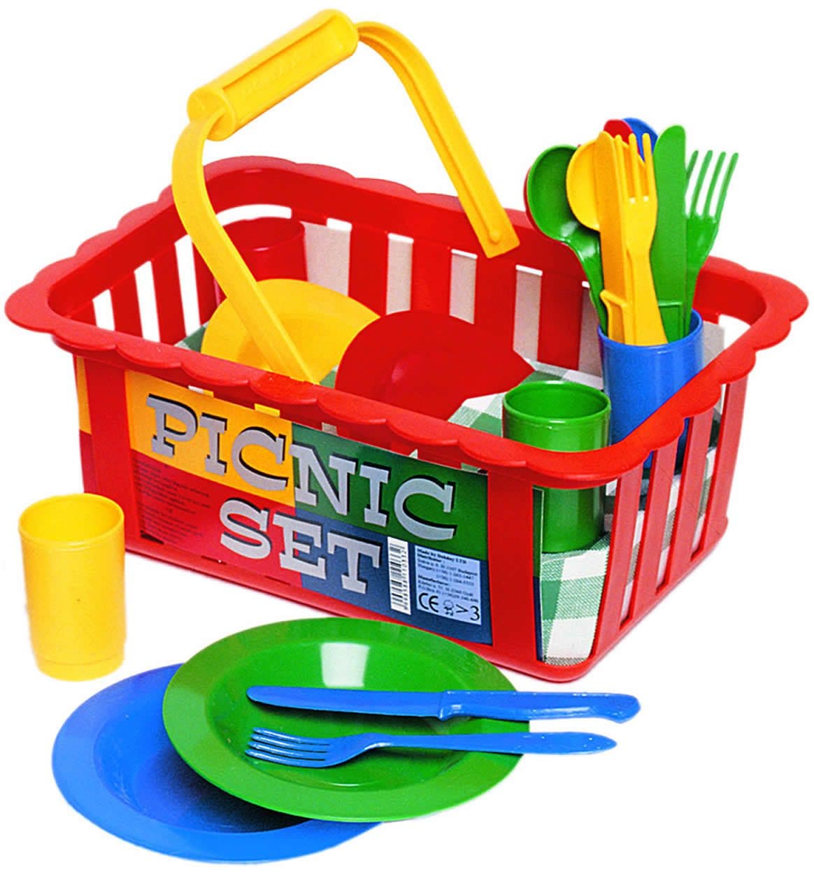 Dohany Spielgeschirr Picknickkorb Set 21-tlg. Bunt - Bild 2