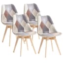 GrandCA HOME Esszimmerstuhl 4er Set Retro Patchwork Grau Bild 2