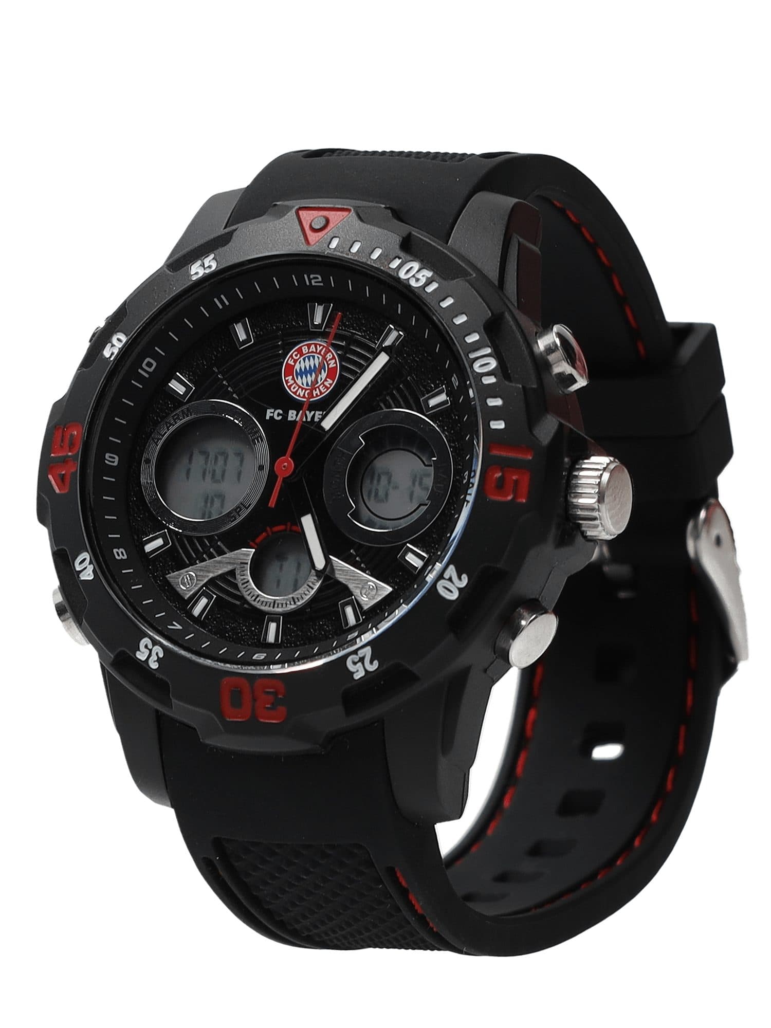 FC Bayern München Wecker Digitaluhr Armbanduhr Kinder Schwarz - Bild 2