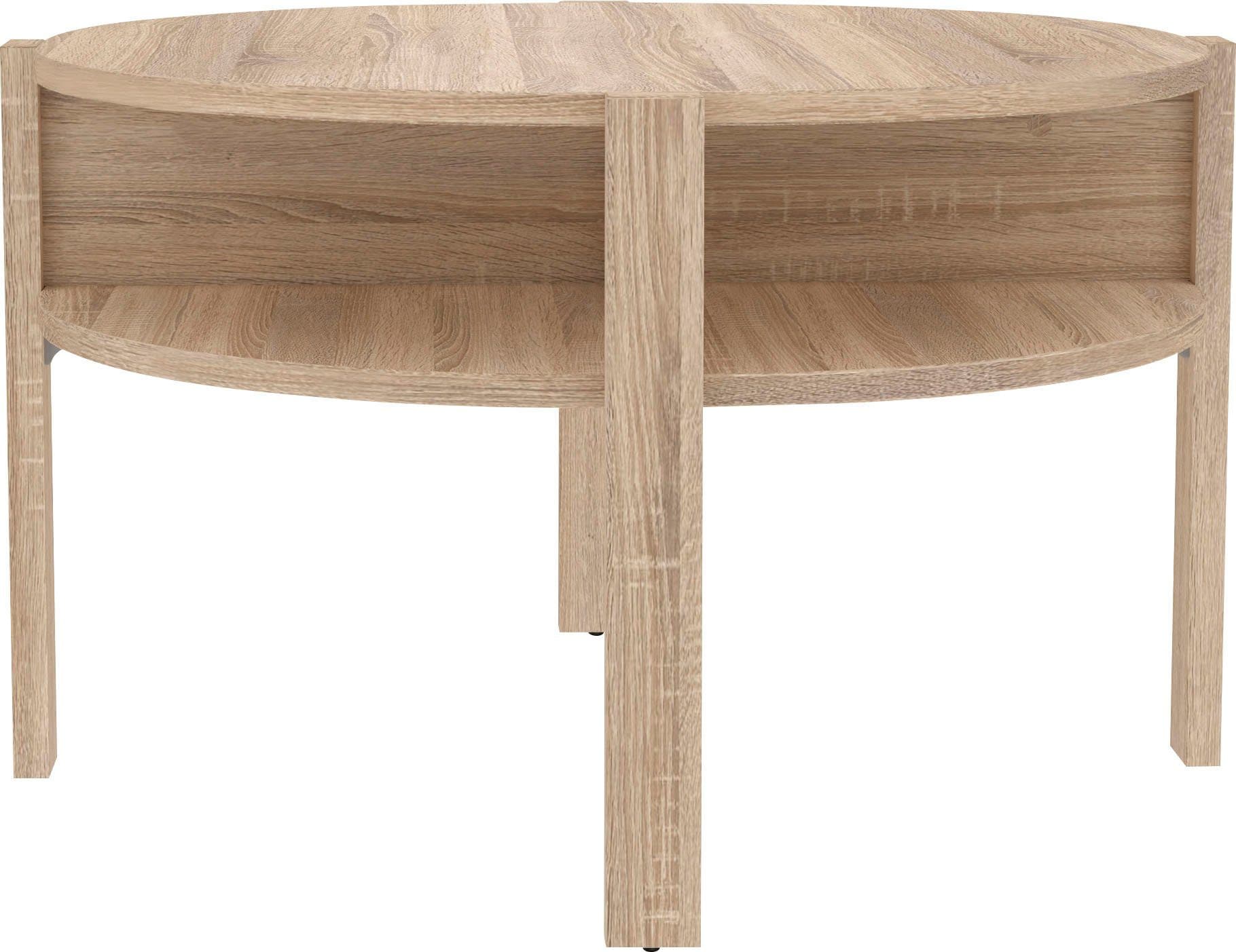FORTE Beistelltisch Tobago Braun Runder Couchtisch mit Stauraum - Bild 2