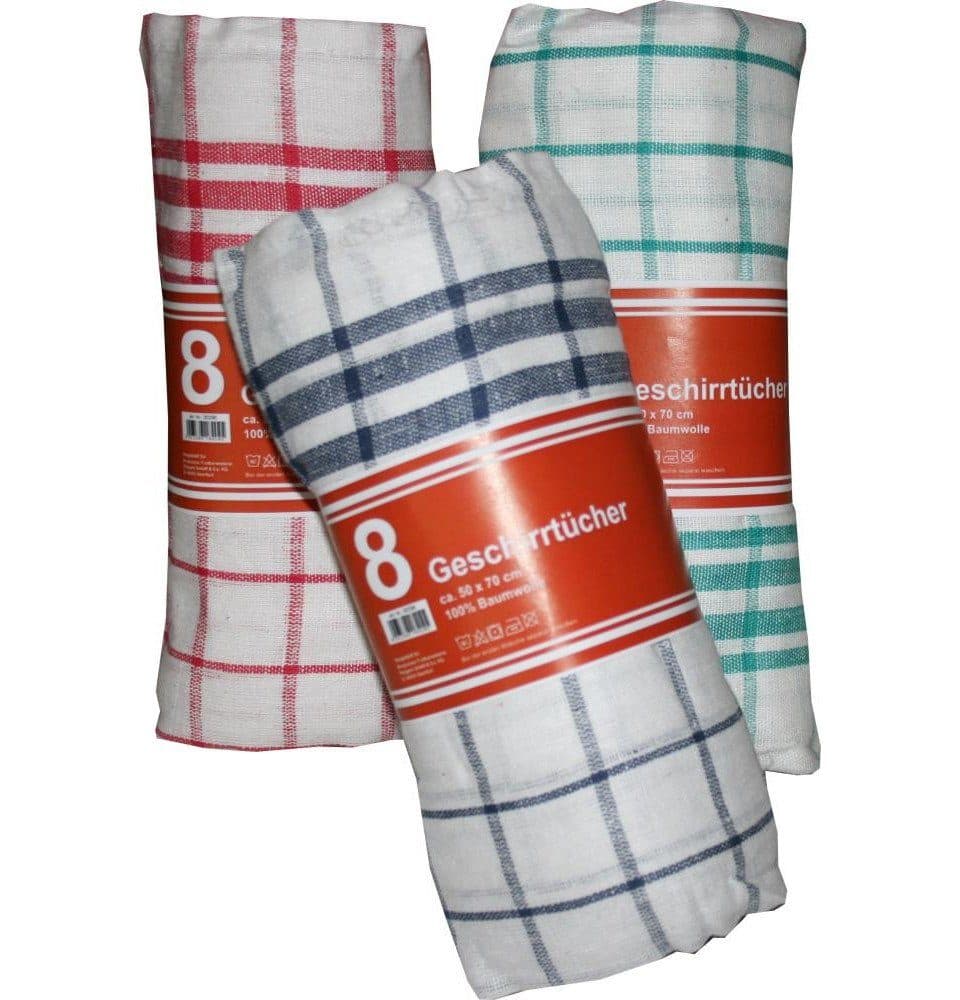 Südlohner Frottierweberei Geschirrtuch 8er Pack Karo 50x70cm Baumwolle