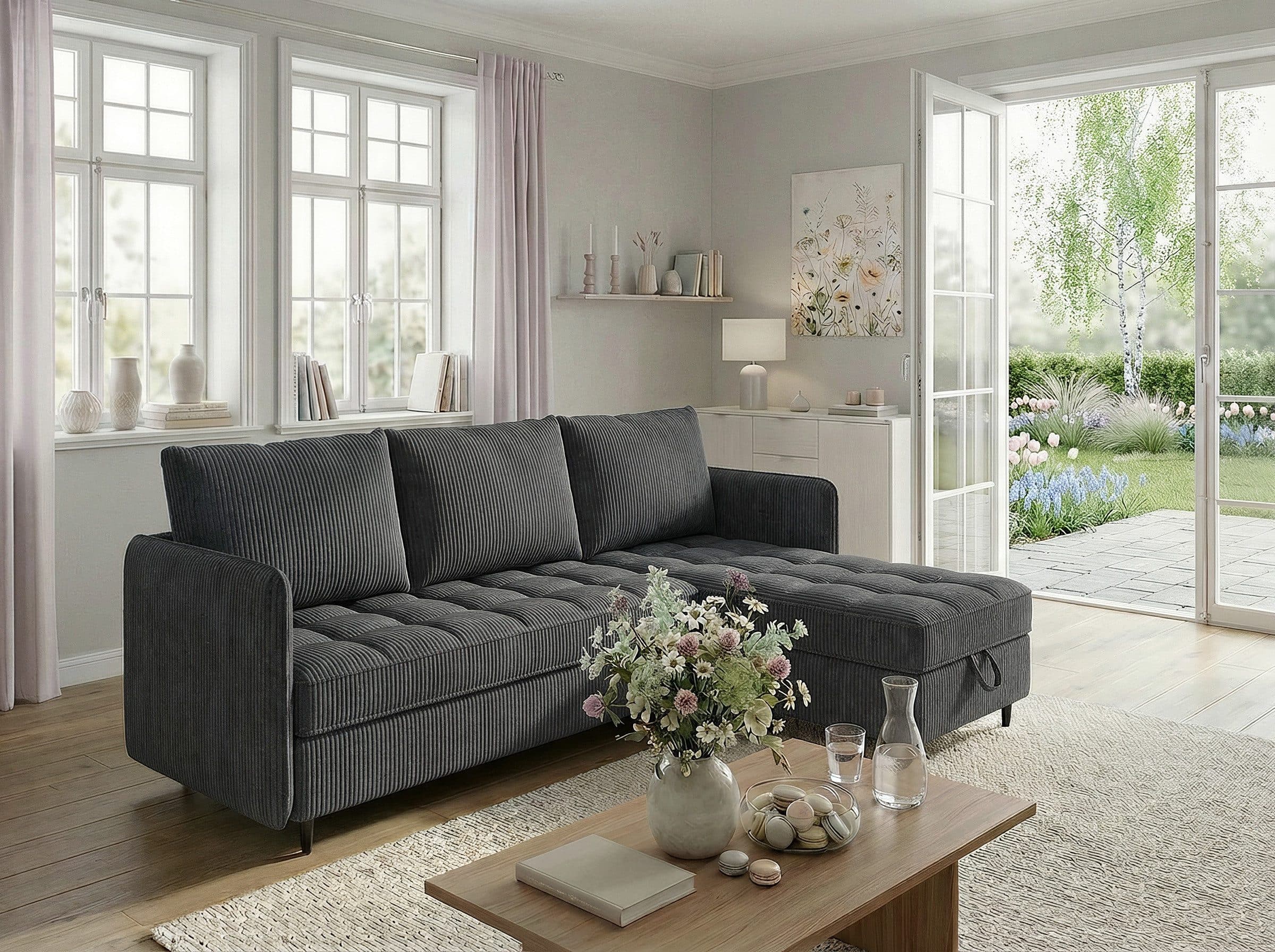 DOREL HOME Ecksofa LINDHUS L-Form Anthrazit mit Stauraum - Bild 2