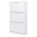 Mondeer Schuhschrank 3 Klappen 2 Schuhablagen 63 x 120 x 24 cm Bild 2