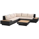 Outsunny Sitzgruppe Gartengarnitur Schwarz Polyrattan Bild 2