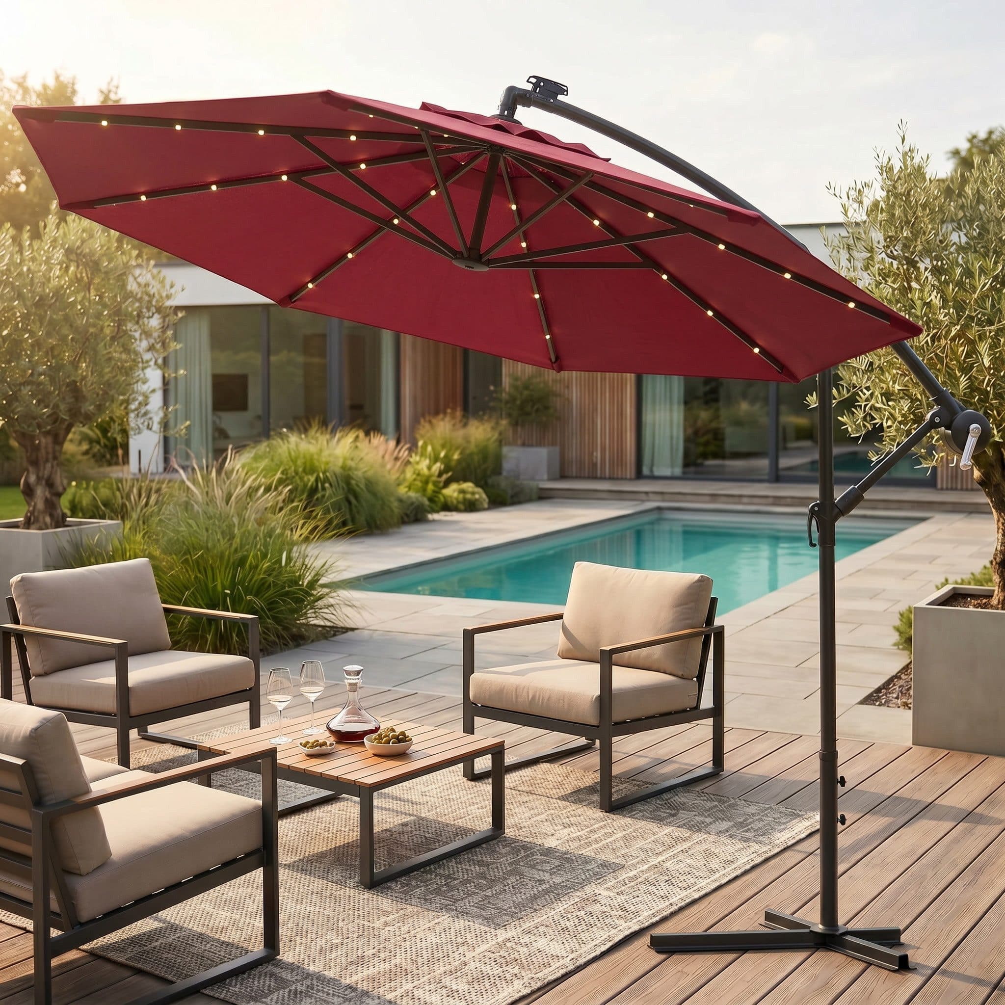 Swing&Harmonie Sonnenschirm mit LED & Solar 300/350cm - Bild 2