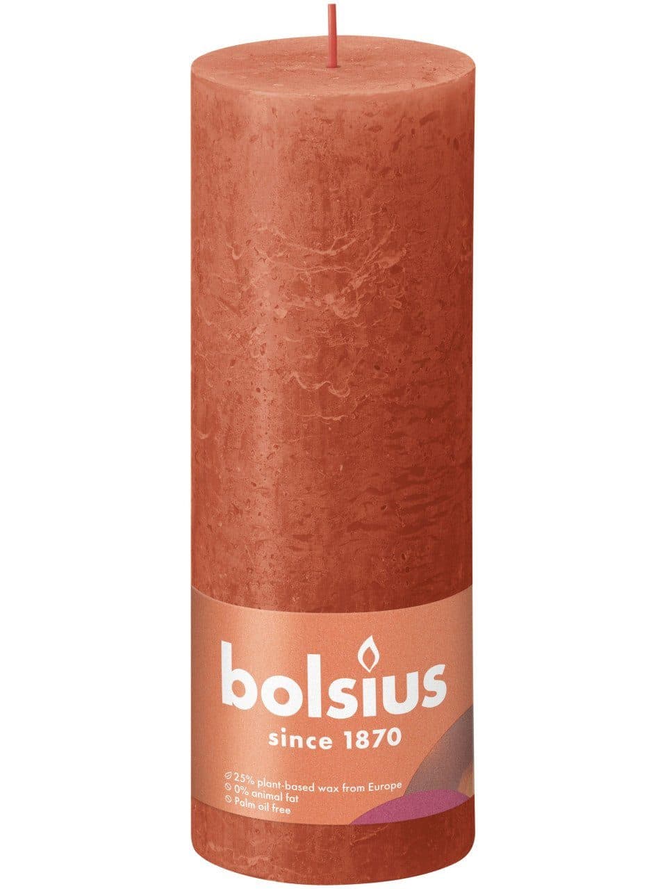 Bolsius Rustik Stumpenkerze Herbstliches Orange 19 cm