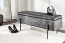 riess-ambiente Sitzbank LOFT Grau Schwarz Samt Metallgestell Stauraum Bild 2