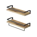 relaxdays Wandregal 2-teiliges Wandregal Set Holz Eisen Bild 2