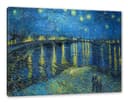 Pixxprint Leinwandbild Vincent Van Gogh Sternennacht über die Rhône Bild 2