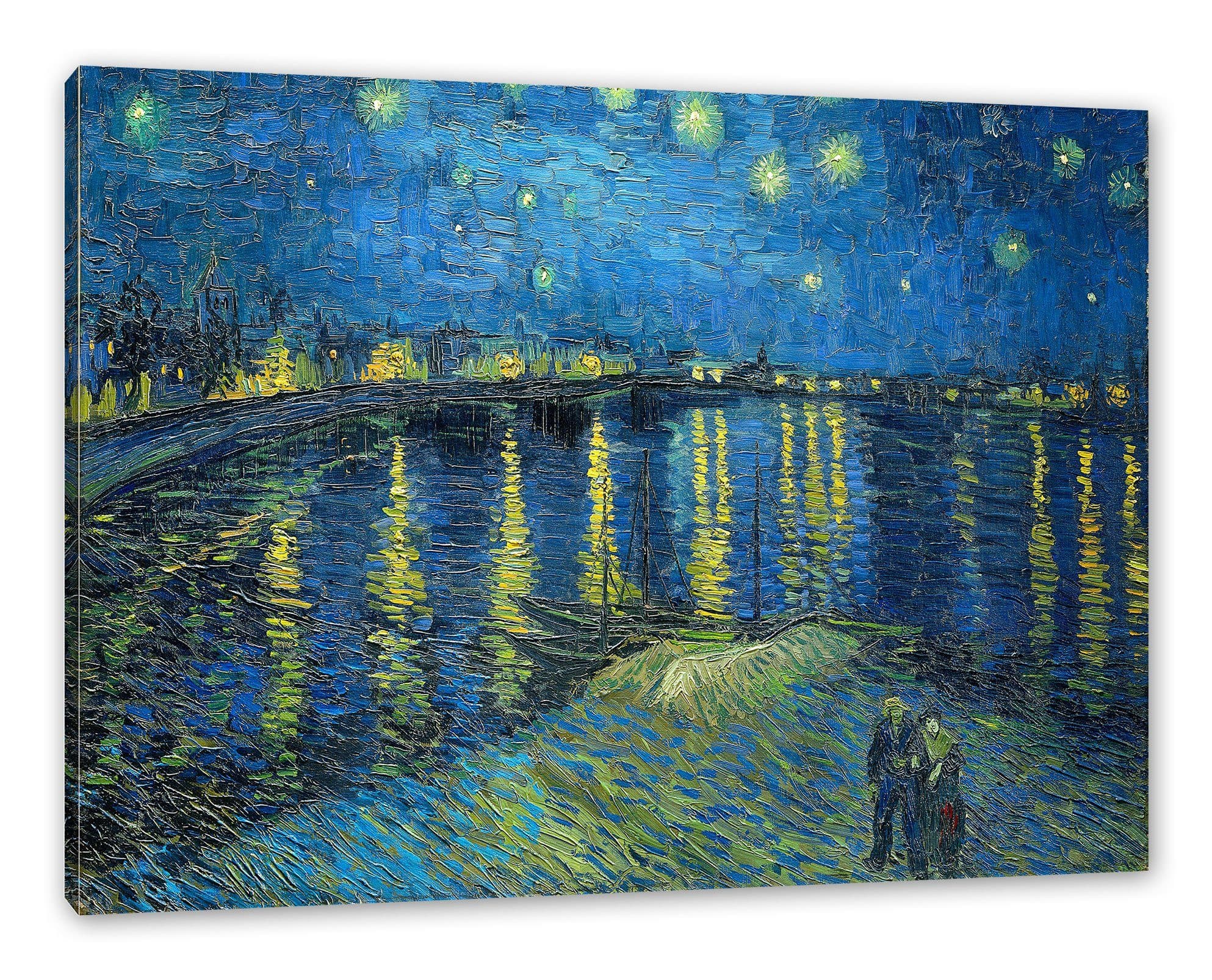 Pixxprint Leinwandbild Vincent Van Gogh Sternennacht über die Rhône - Bild 2