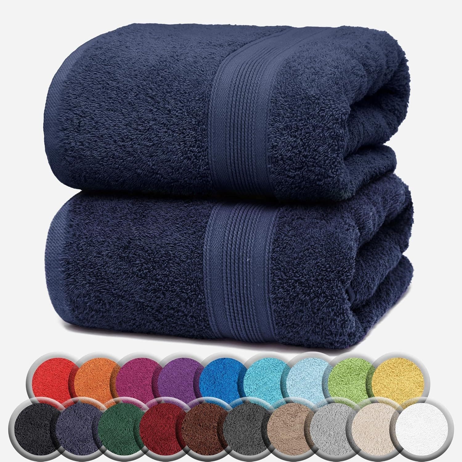 NatureMark Saunatuch 80x200cm Baumwolle 2er-Pack Navy Blau - Bild 2