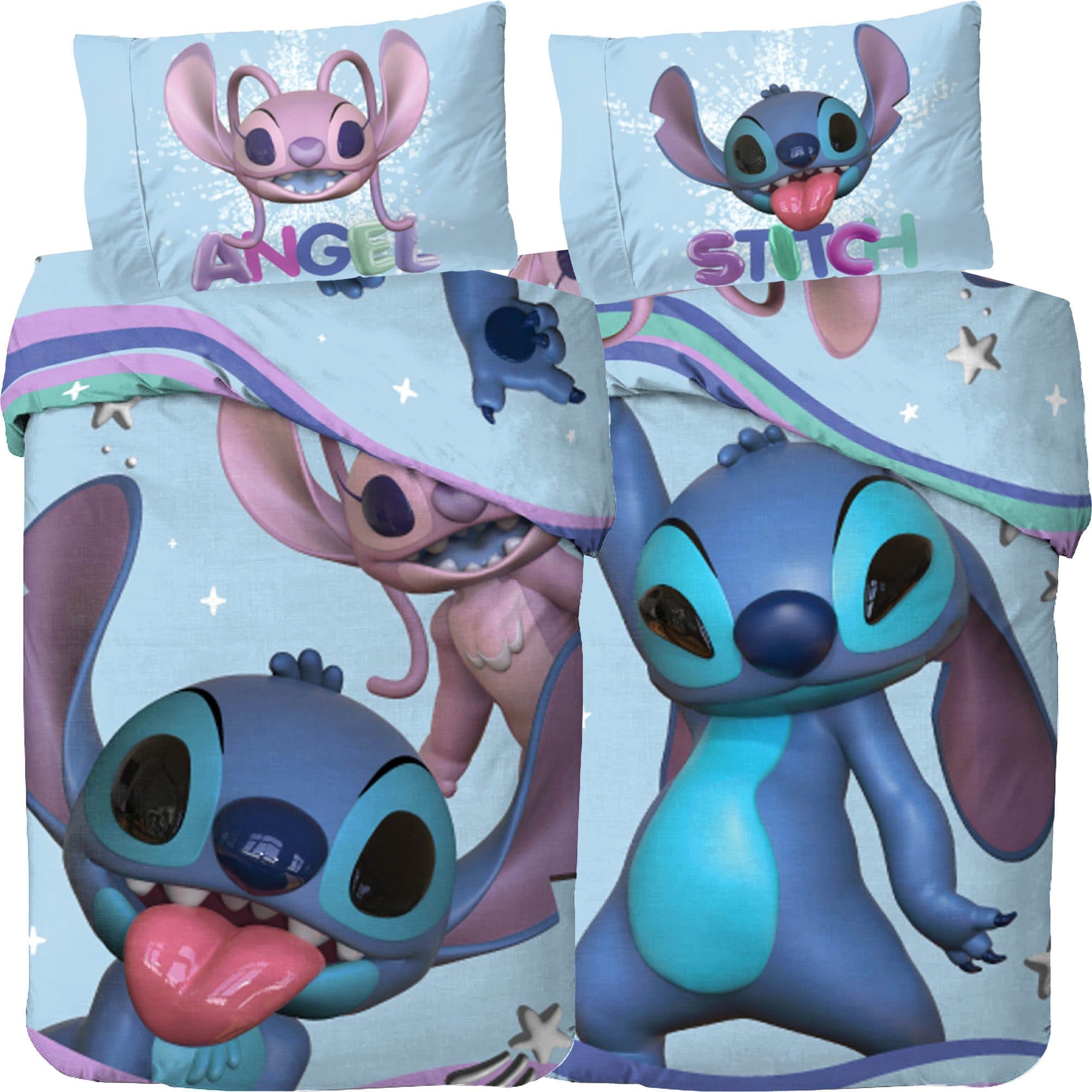 BERONAGE Wendebettwäsche Lilo & Stitch 2-teilig 135x200 + 80x80 cm - Bild 2