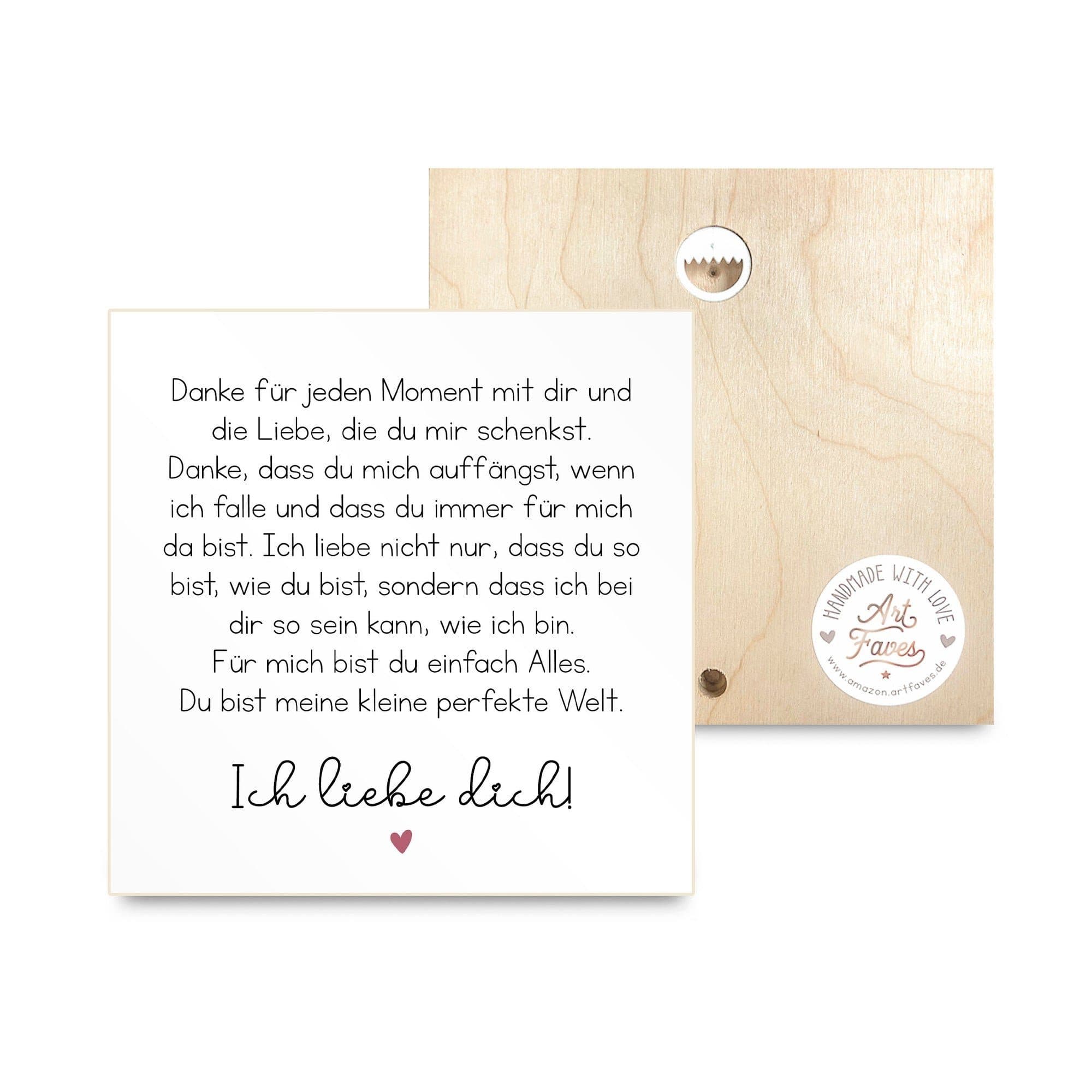 ARTFAVES Holzbild mit Spruch Danke für jeden Moment mit dir - Bild 2