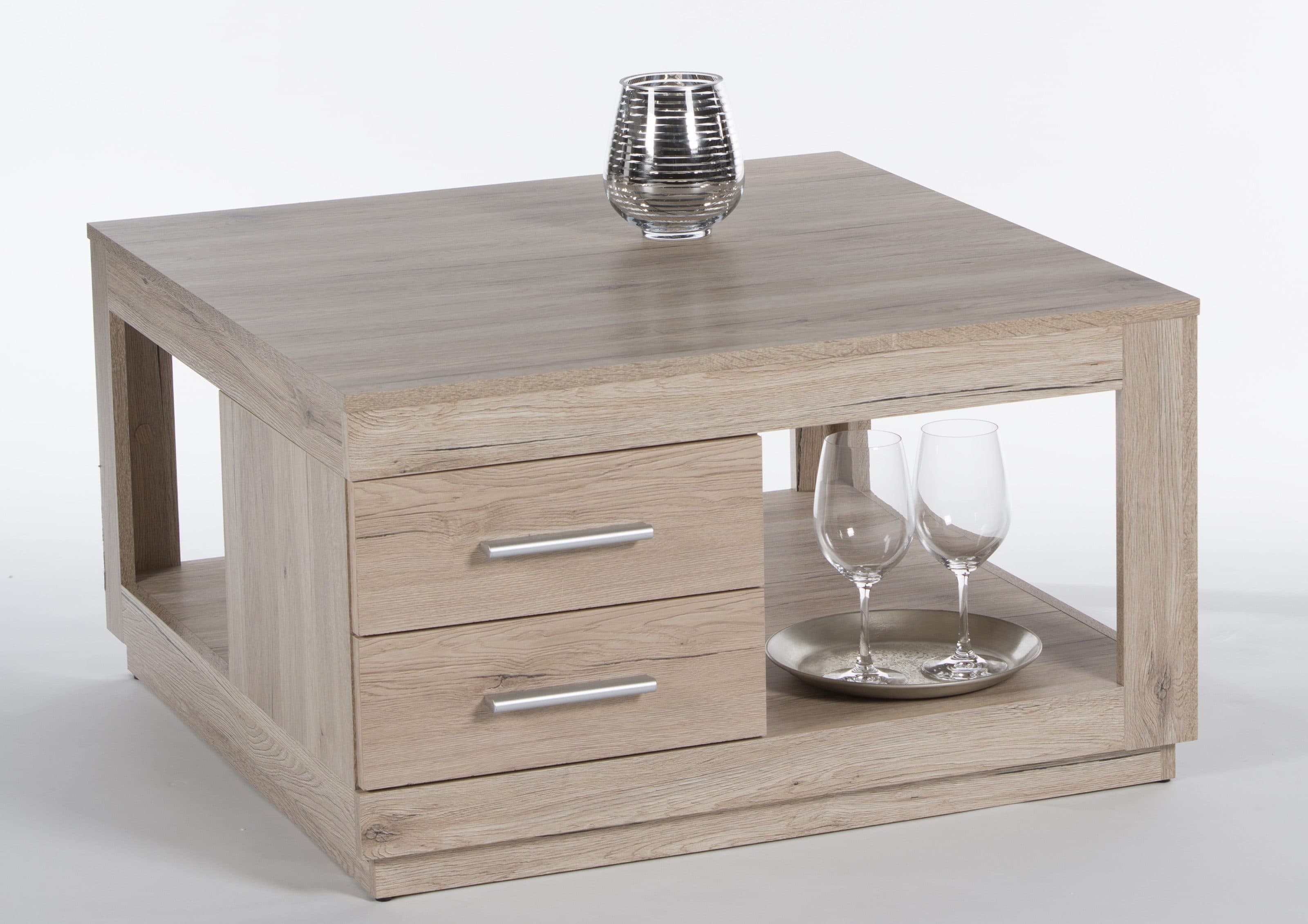 Couchtisch STOLKOM Festival Eiche Dekor mit Schubladen