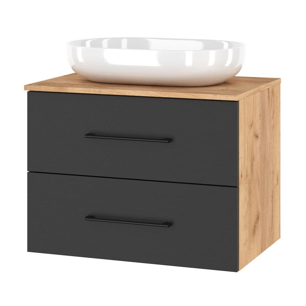 Planetmöbel Waschtisch-Set LUX Gold Eiche Anthrazit