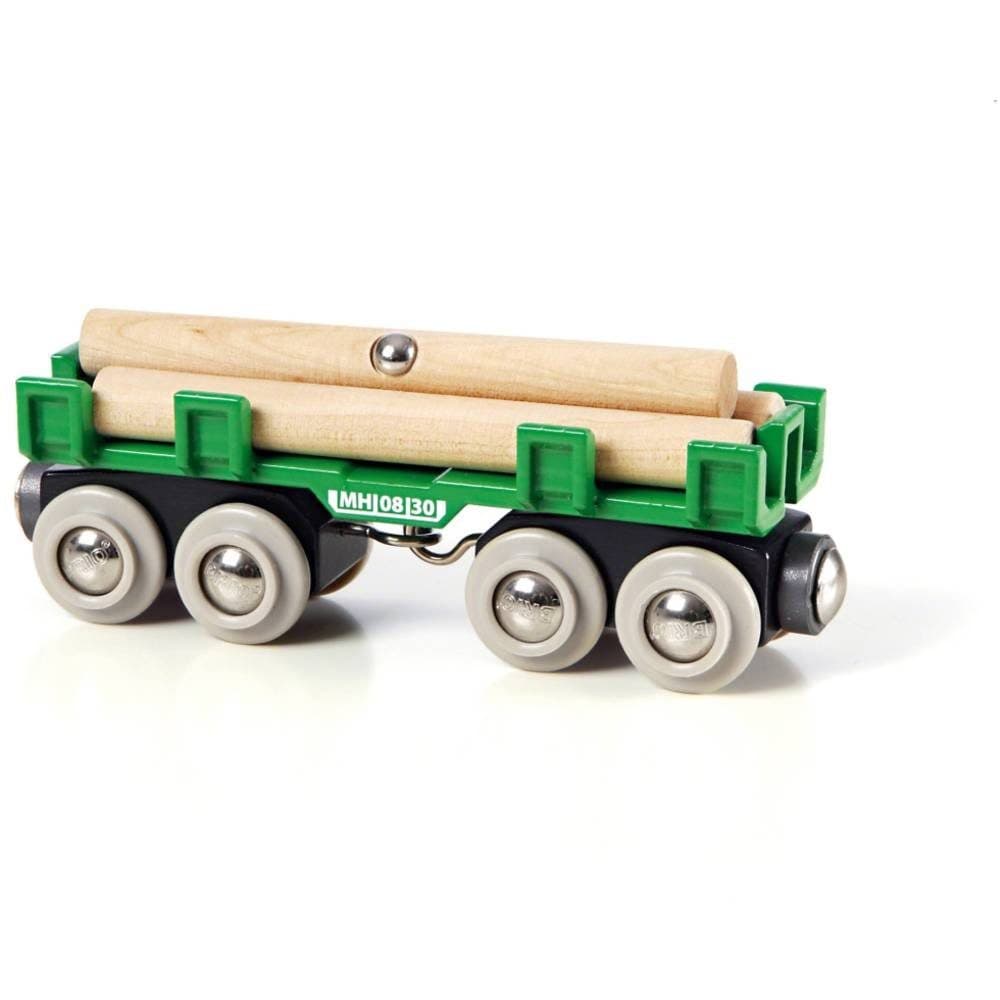 BRIO Spielzeugeisenbahn Waggon mit Holzladung und Magnetfracht