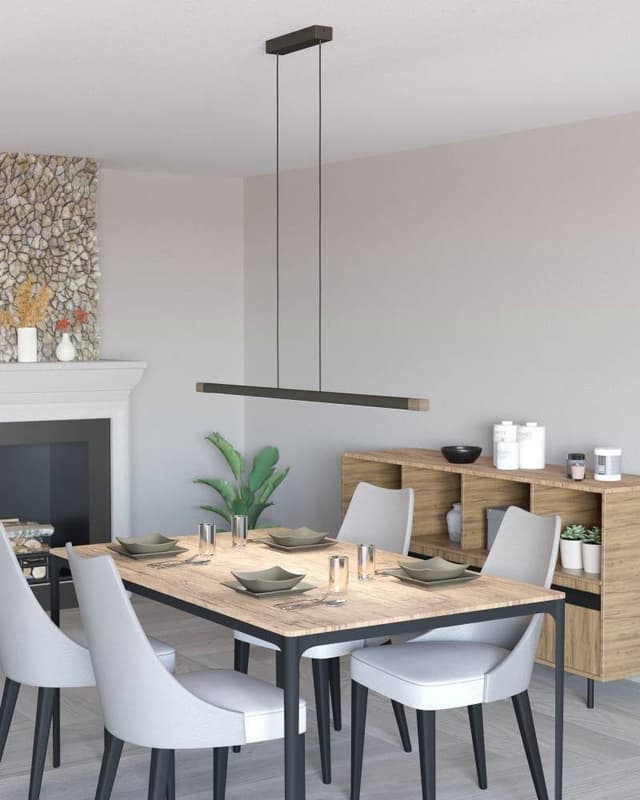 EGLO LED Pendelleuchte LISCIANA: Modernes Design aus Stahl & Holz mit Dimmfunktion