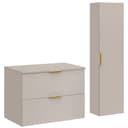 Lomadox Badmöbel-Set ADELAIDE 56cm Kaschmir Gerillte Front Bild 2