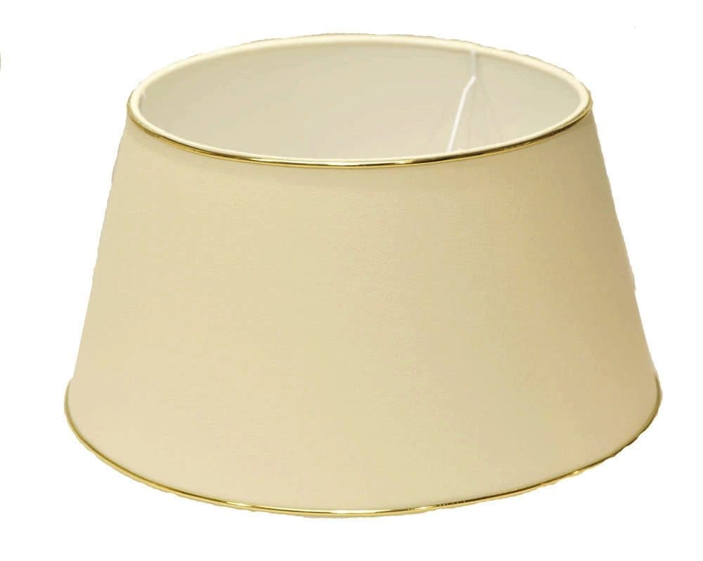 Dirk Davids Leuchten GmbH Lampenschirm Rund Leinen Beige Goldprofil - Bild 2