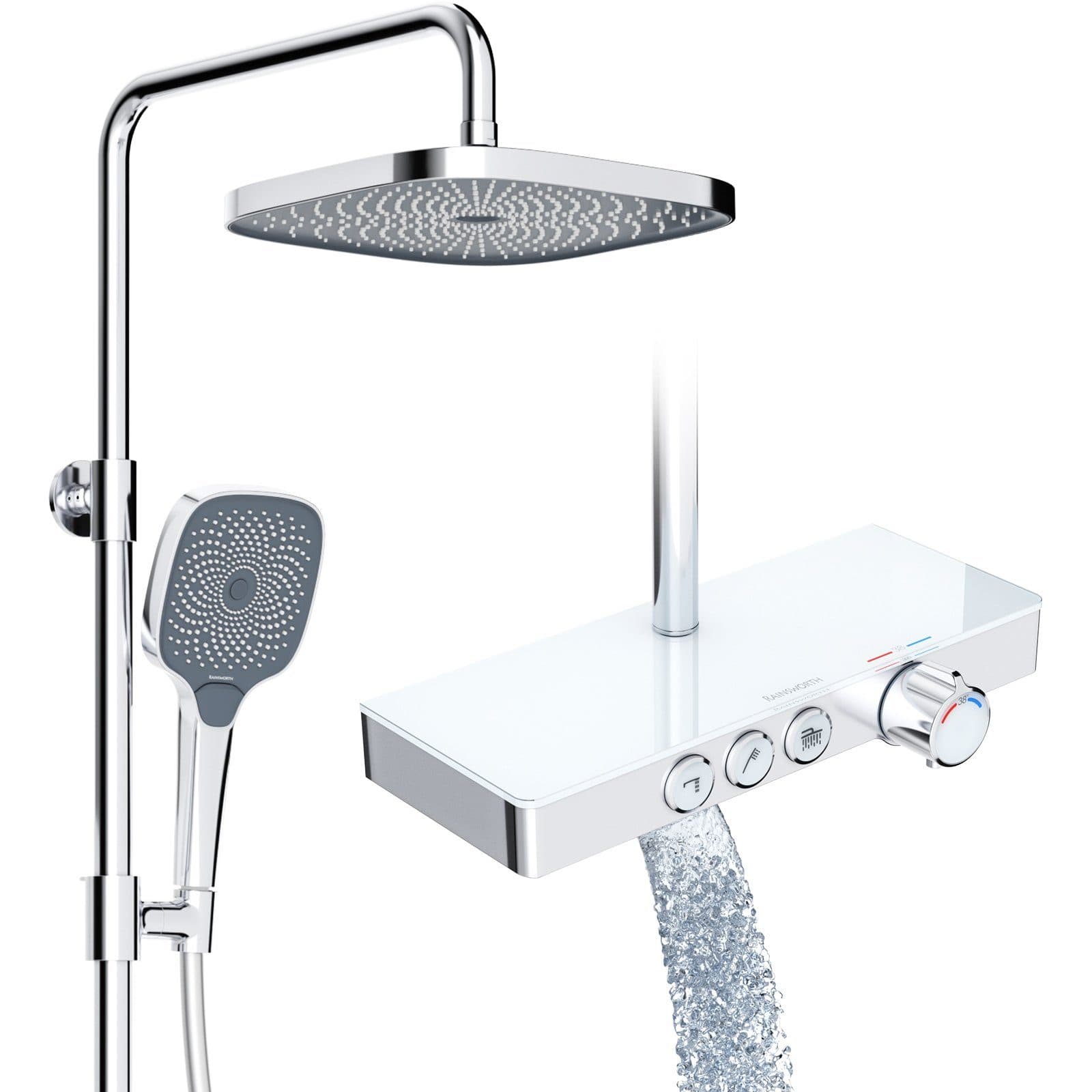 Rainsworth Duschsystem mit Thermostat und Glasablage Chrom - Bild 2