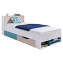 Lomadox Jugendbett PITTSBURGH-133 90x200 cm mit Funktionen Weiß/Eiche/Blau Bild 2