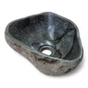 Kinaree Aufsatzwaschbecken Flussstein Naturstein Grau/Schwarz Bild 2