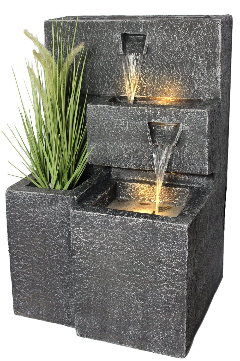 Arnusa Gartenbrunnen Grada mit LED-Beleuchtung und Pflanzbecken - Bild 2