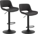 Woltu Barhocker 2er Set Anthrazit/Braun höhenverstellbar mit Fußstütze Bild 2