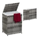 relaxdays Wäschekorb Rattan Optik 90 l grau Bild 2