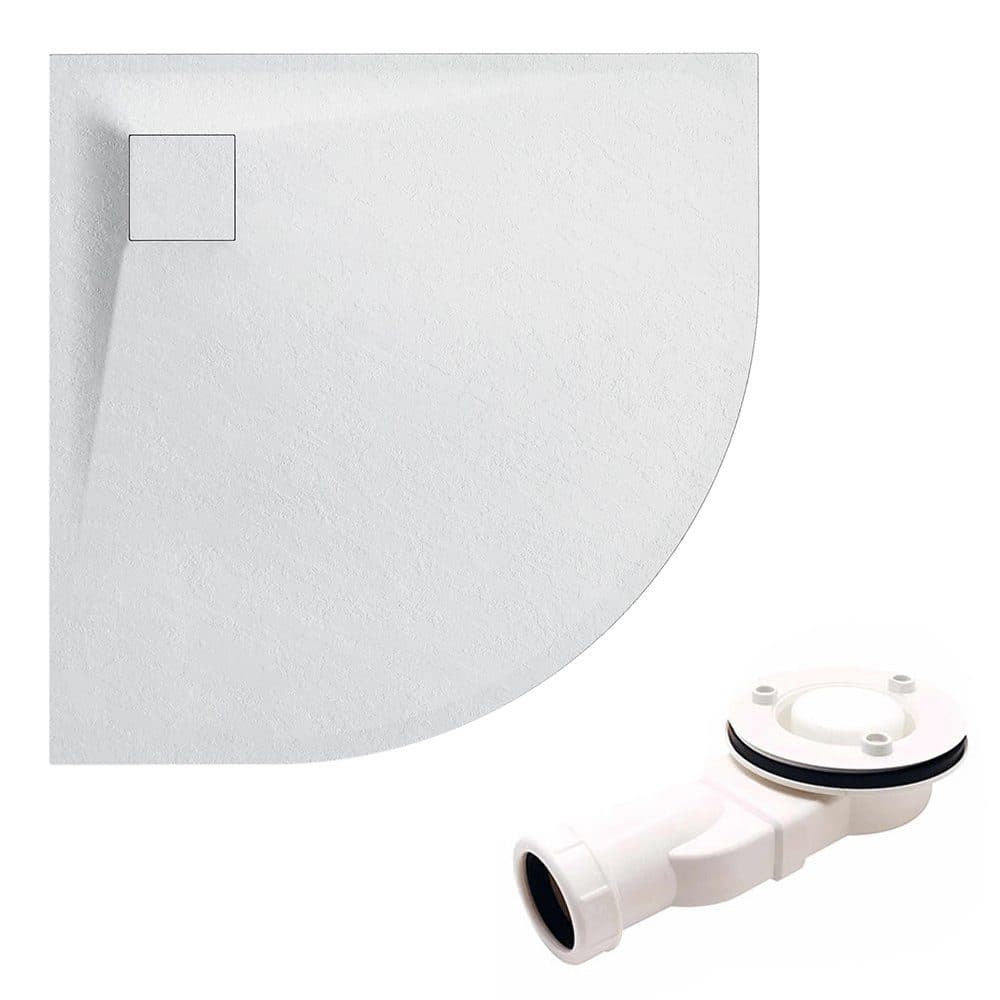 KOLMAN Duschwanne Halbrund VIDAR 80x80 Weiß Steinoptik - Bild 2