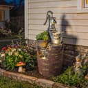 Outsunny Gartenbrunnen mit LED-Beleuchtung und Pflanzkübel Bild 2