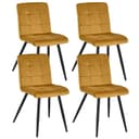 Duhome Esszimmerstuhl 4er Set Retro Samt Gelb Bild 2