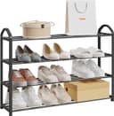 EUGAD Schuhregal 4-Ebenen Metallrohrgestell Creme/Grau/Schwarz Bild 2