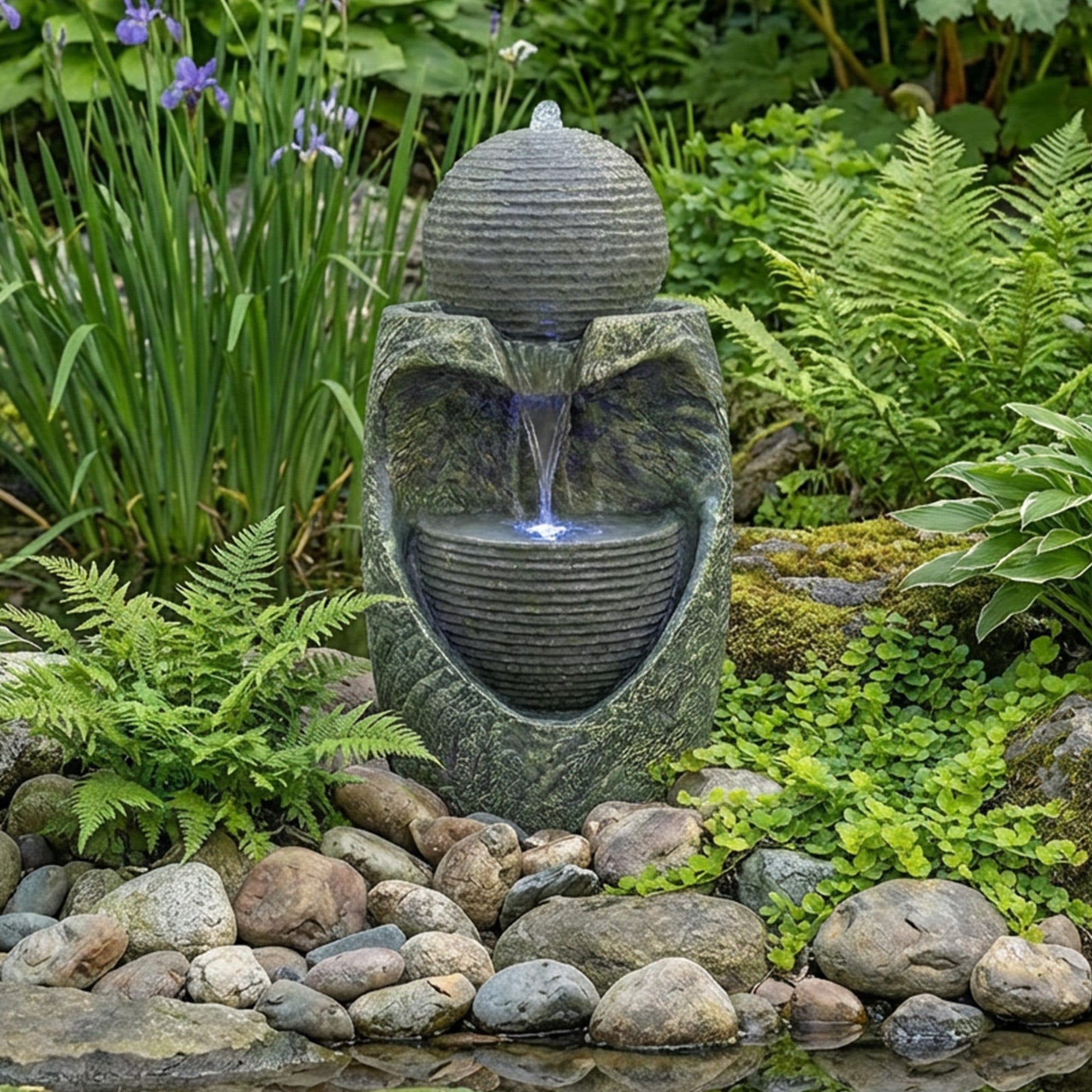 Köhko Gartenbrunnen Steinquell Aura mit LED - Bild 2