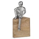 Moritz Skulptur Moderne Dekofigur Aluminium Mangoholz Bild 2