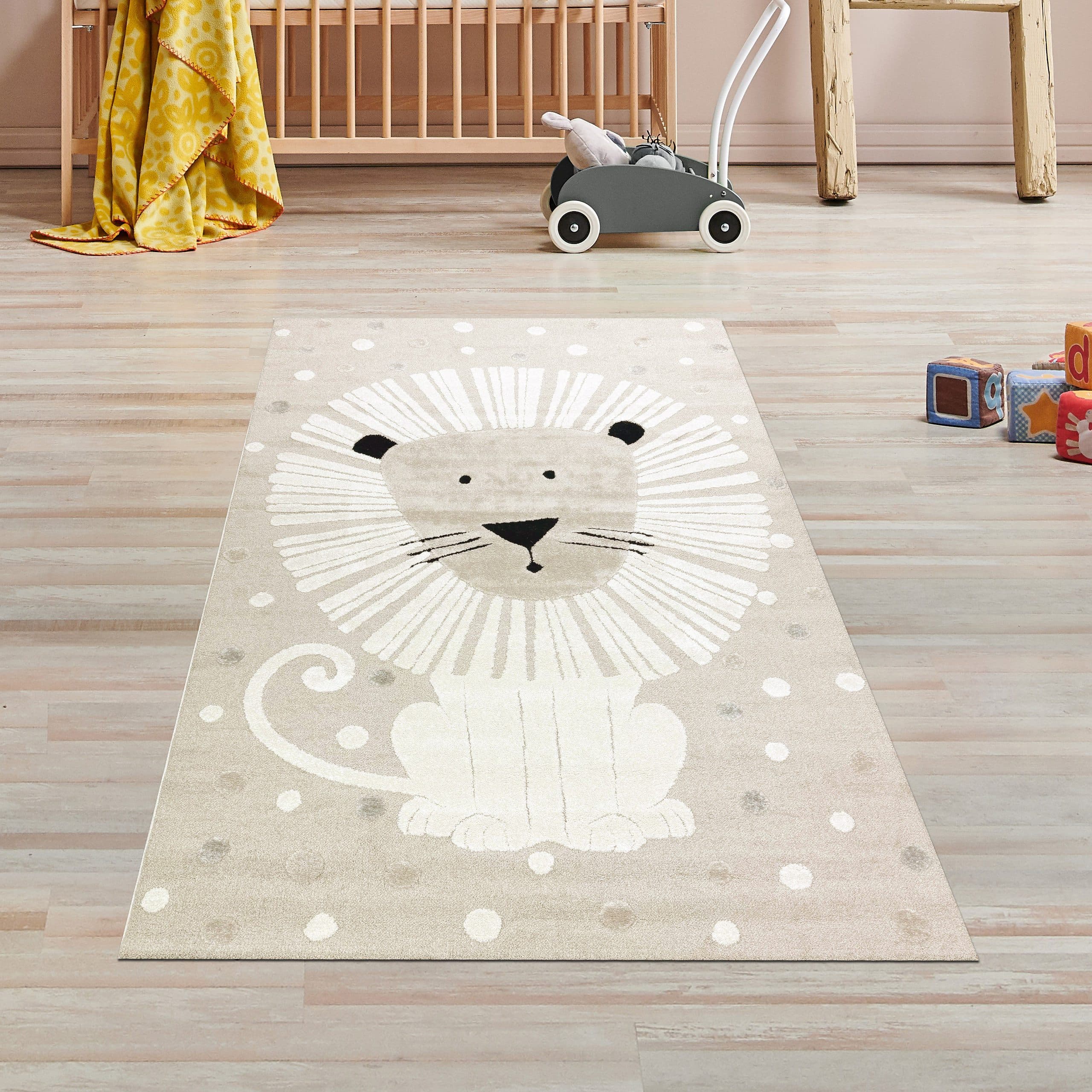 TeppichHome24 Kinderteppich Löwenmuster Beige 3D-Effekt - Bild 2