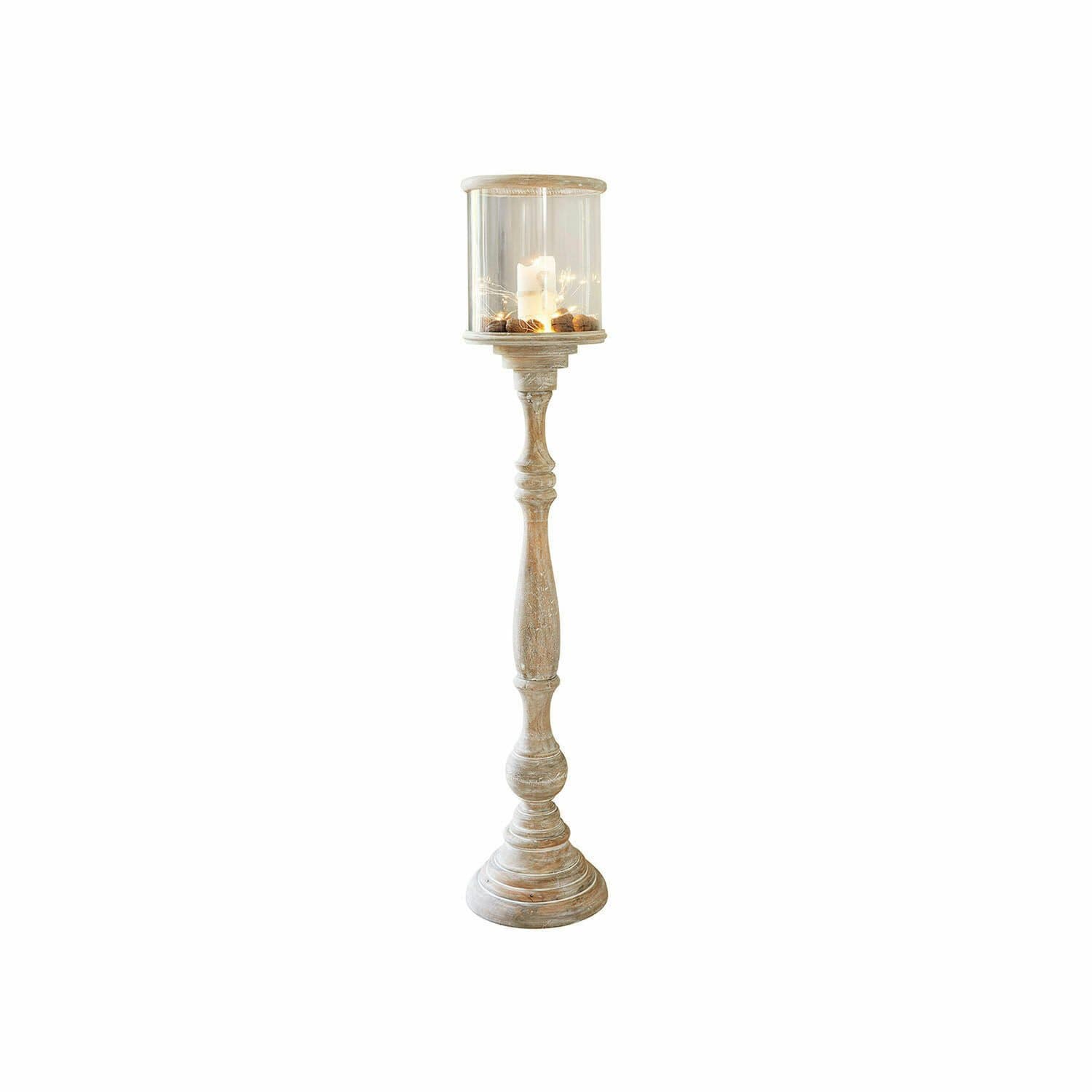 Mirabeau Windlicht Kerzenständer Passion antikbeige Mangoholz Glas - Bild 2