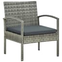 vidaXL Gartenstuhl mit Kissen Poly Rattan Grau Bild 2