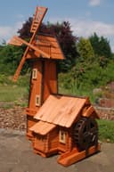 DSH DEKO SHOP HANNUSCH Gartenfigur Windmühle mit Wassermühle Bild 2
