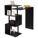 Woltu Bartisch Schwarz/Weiss mit 3 Ablageflächen & 180° Drehfunktion Bild 2