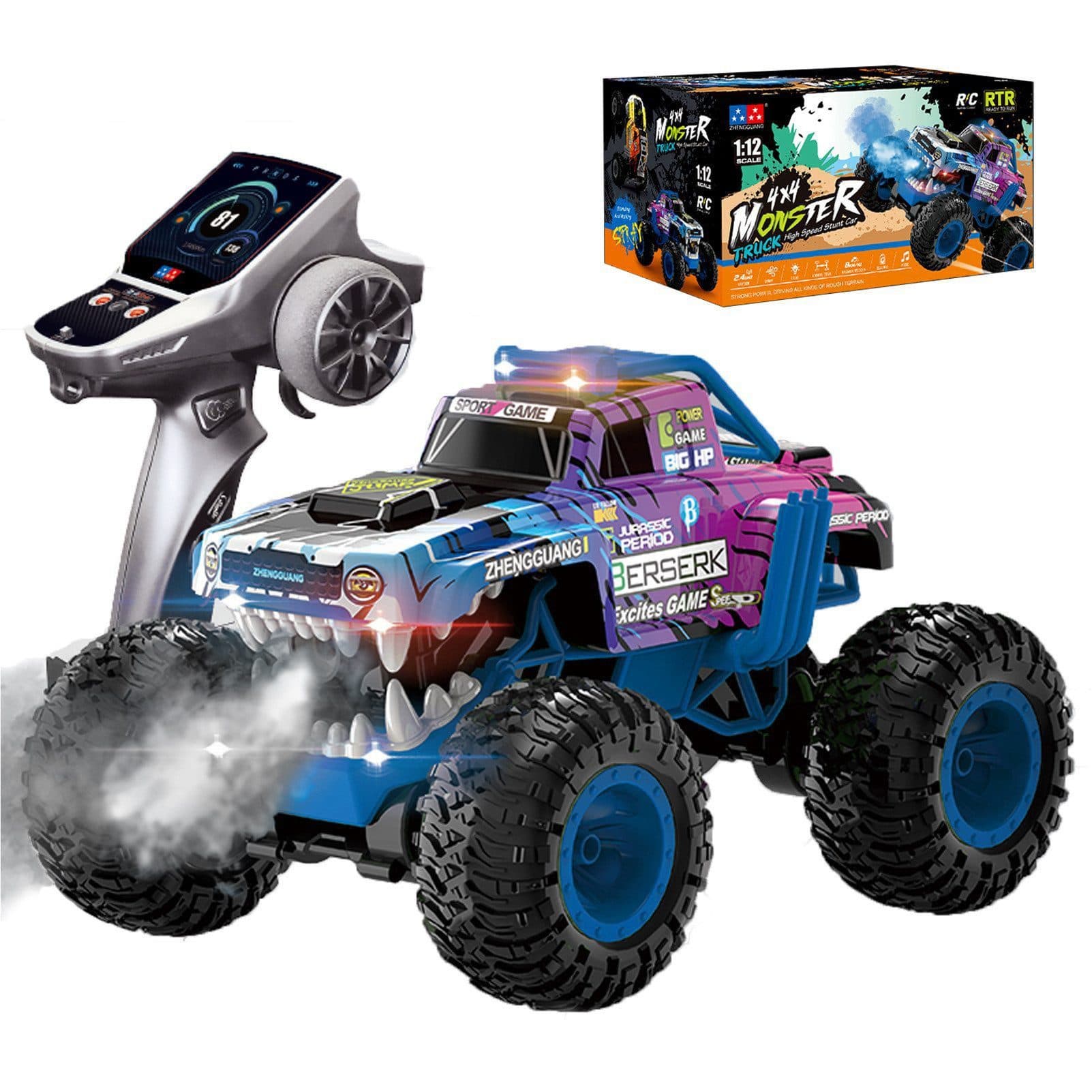 Esun RC-Auto 1:12 Monster Truck Ferngesteuert mit Spray & Dual-Gyroskop - Bild 2