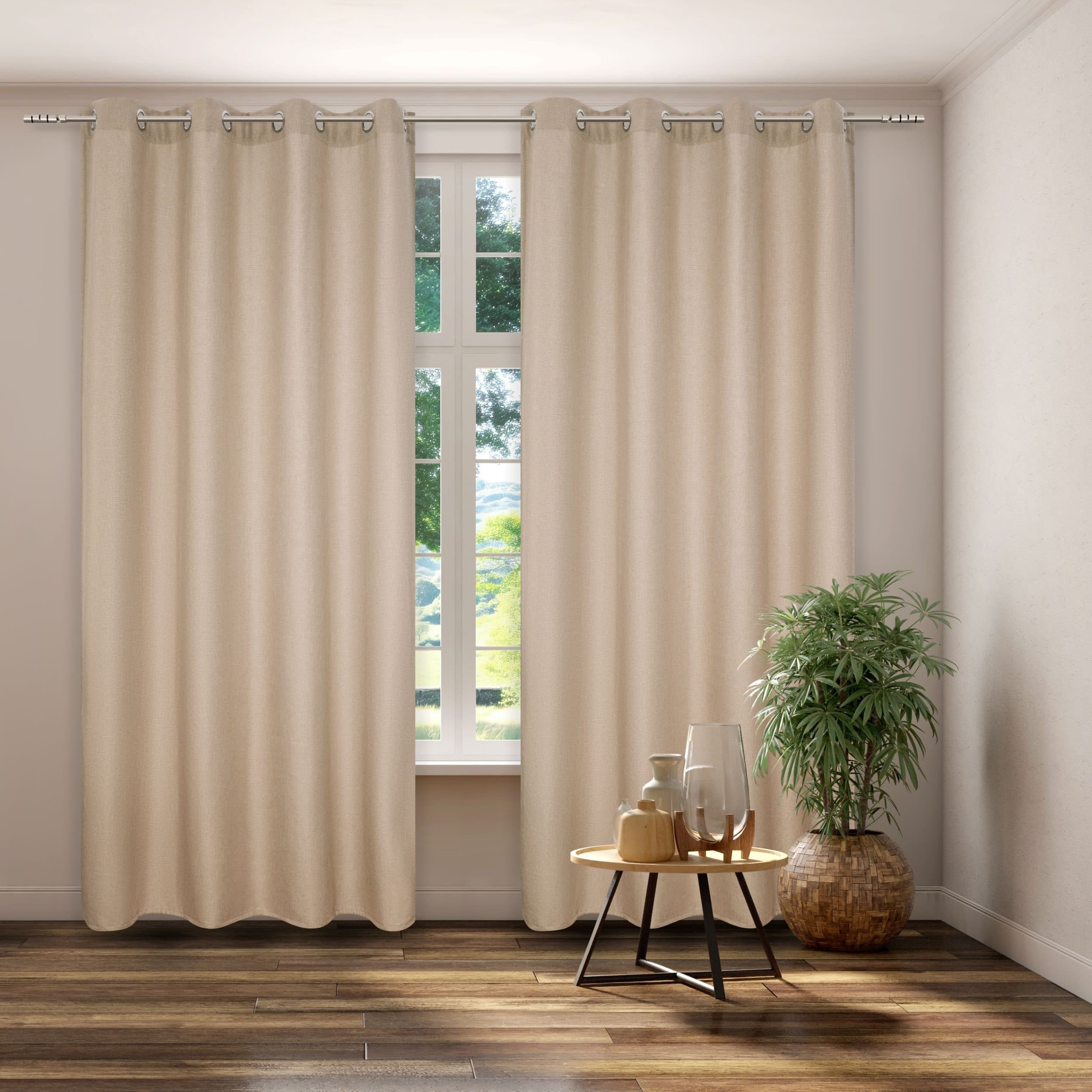 KUTTI Verdunkelungsvorhang Dimout Creme Polyester Ösenbefestigung - Bild 2