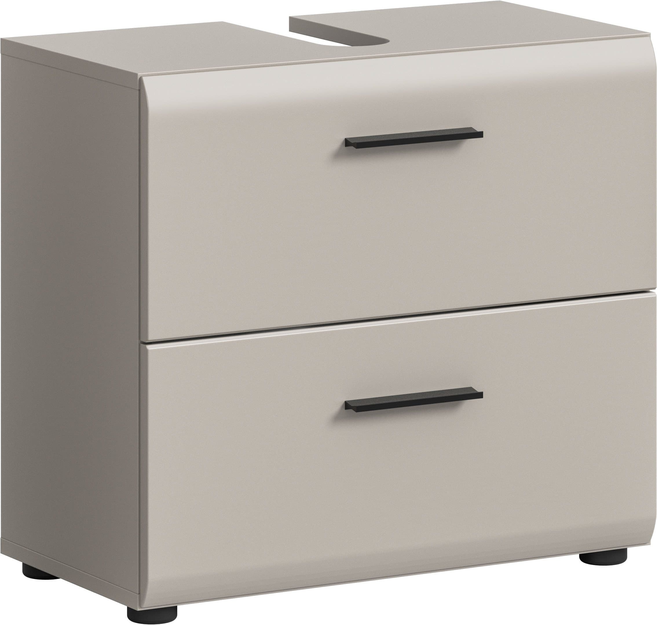 Welltime Waschbeckenunterschrank FLORENZ 60cm 2 Schubladen Schwarz Kaschmir - Bild 2